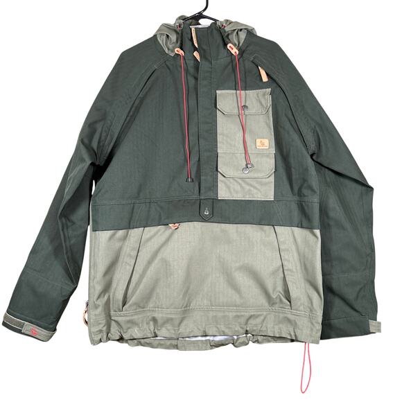 Western Rise Bitter Creek Anorak Mens Jacket Green Shell Hooded Pullover XLarge - Picture 1 of 16